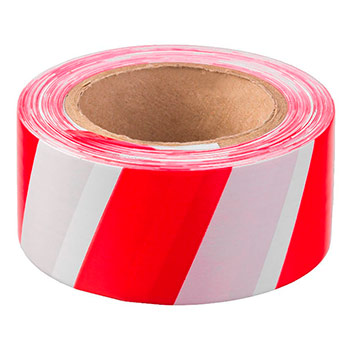 Лента оградительная красно-белая ЛО-50, 50мм x 200м х 50мкм