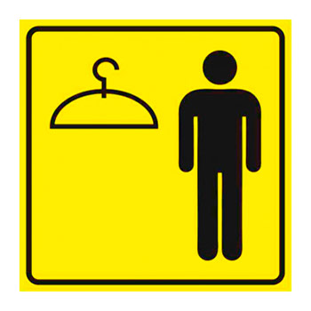 Визуальная пиктограмма «Мужская раздевалка», ДС39 (полистирол 3 мм, 150х150 мм)