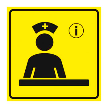 Визуальная пиктограмма «Регистратура», ДС51 (полистирол 3 мм, 200х200 мм)