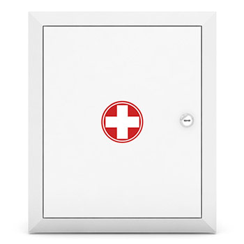 Шкаф навесной металлический с замком (400х360х140)