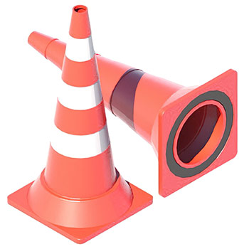 Водоналивной дорожный конус 750 мм с полимер-песчаным утяжелителем с тремя светоотражающими полосами